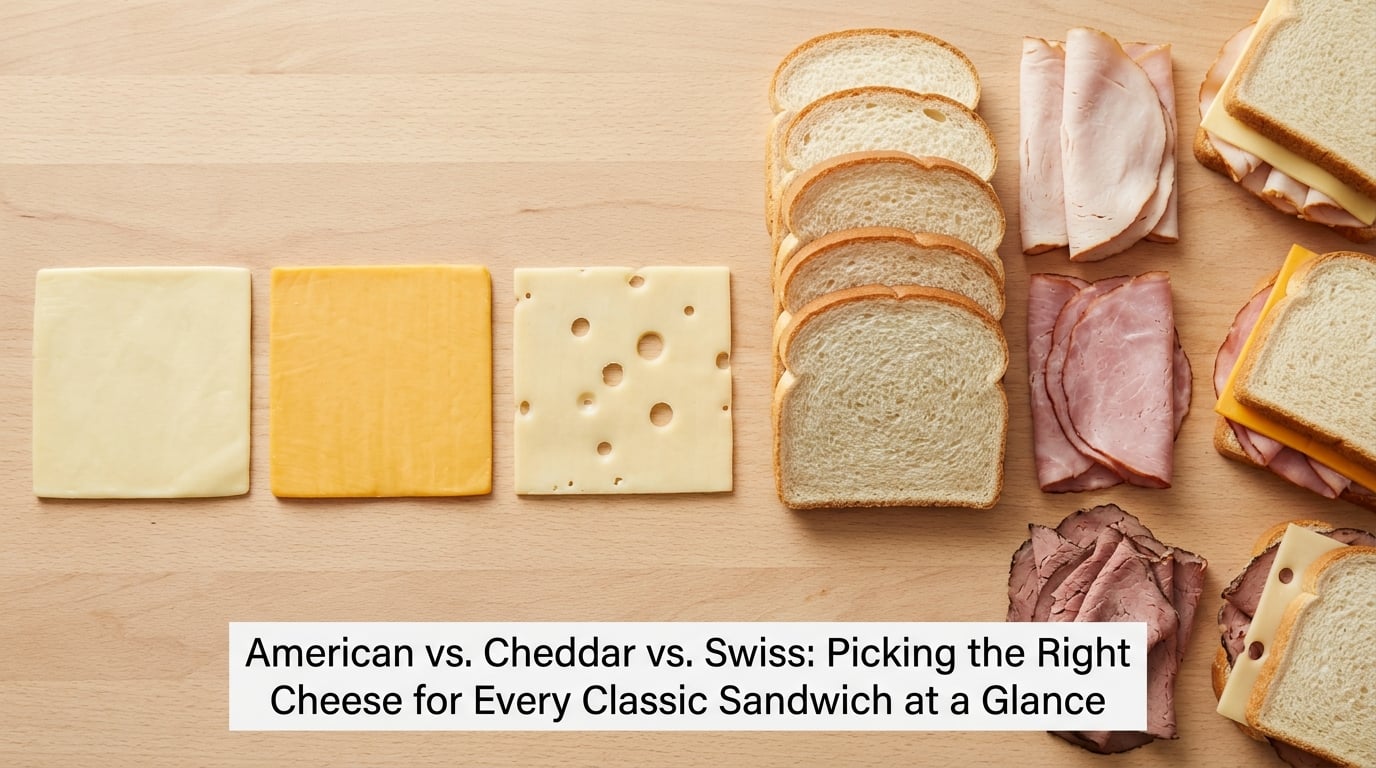 American vs. Cheddar vs. Swiss: Picking the Right Cheese for Every Classic Sandwich at a Glance