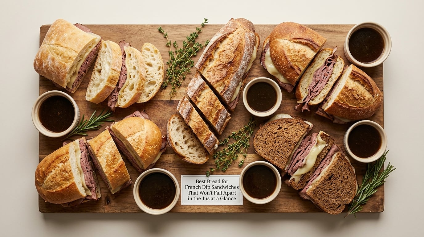Best Bread for French Dip Sandwiches That Won't Fall Apart in the Jus at a Glance