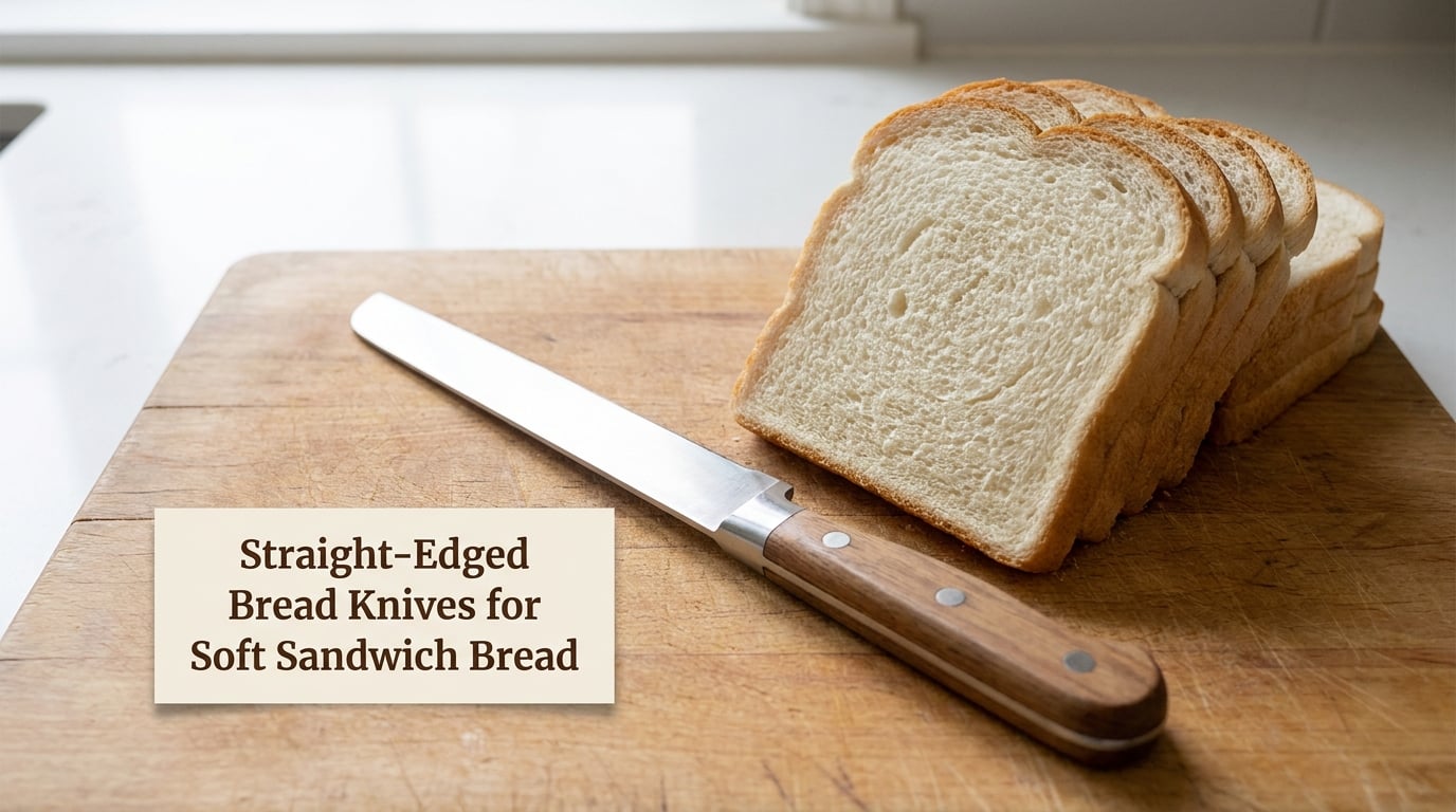 Straight-Edged Bread Knives for Soft Sandwich Bread