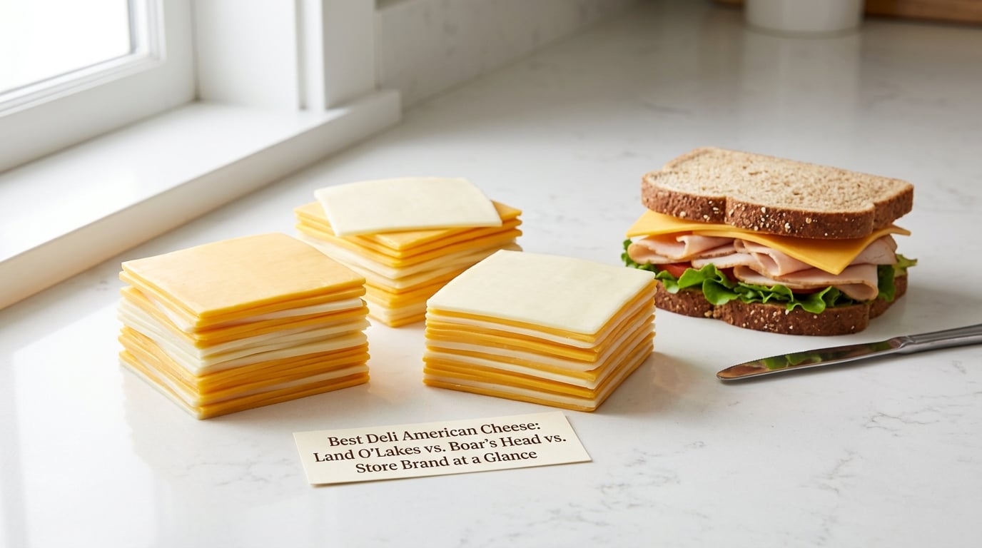 Best Deli American Cheese: Land O'Lakes vs. Boar's Head vs. Store Brand at a Glance