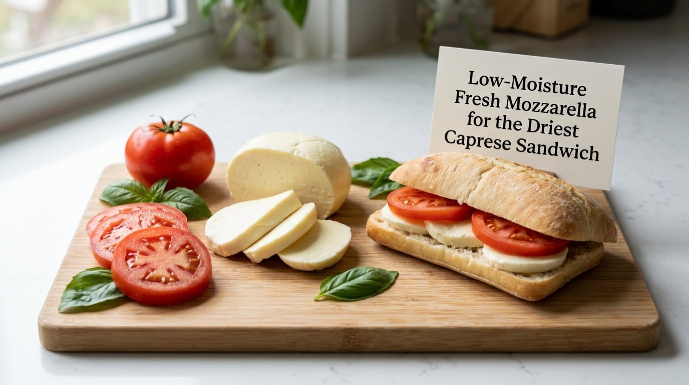 Low-Moisture Fresh Mozzarella for the Driest Caprese Sandwich