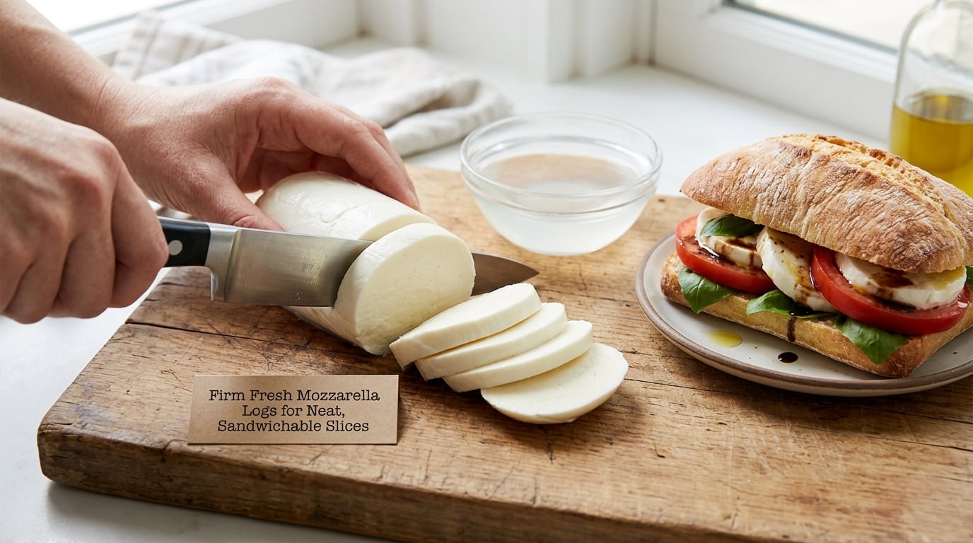 Firm Fresh Mozzarella Logs for Neat, Sandwichable Slices