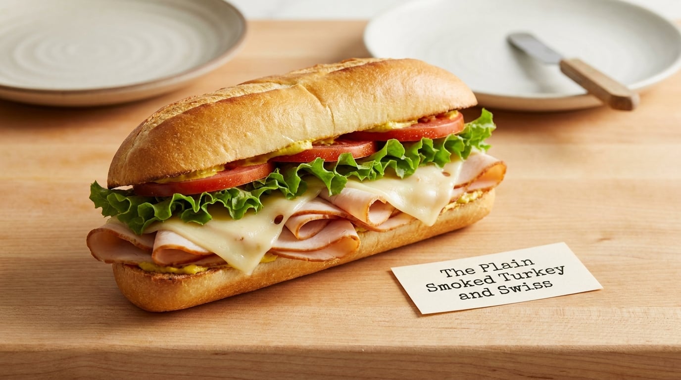 The Plain Smoked Turkey and Swiss