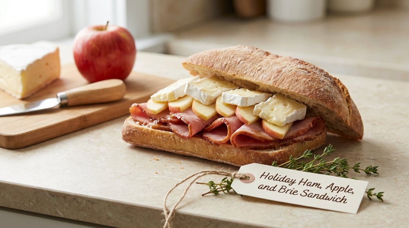 Holiday Ham, Apple, and Brie Sandwich