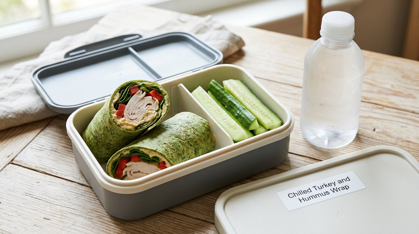 Chilled Turkey and Hummus Wrap