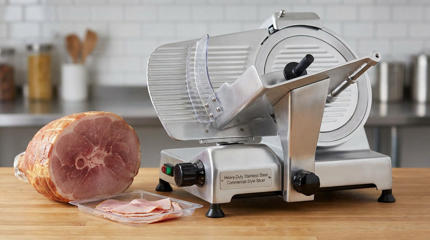 Heavy-Duty Stainless Steel Commercial-Style Slicer
