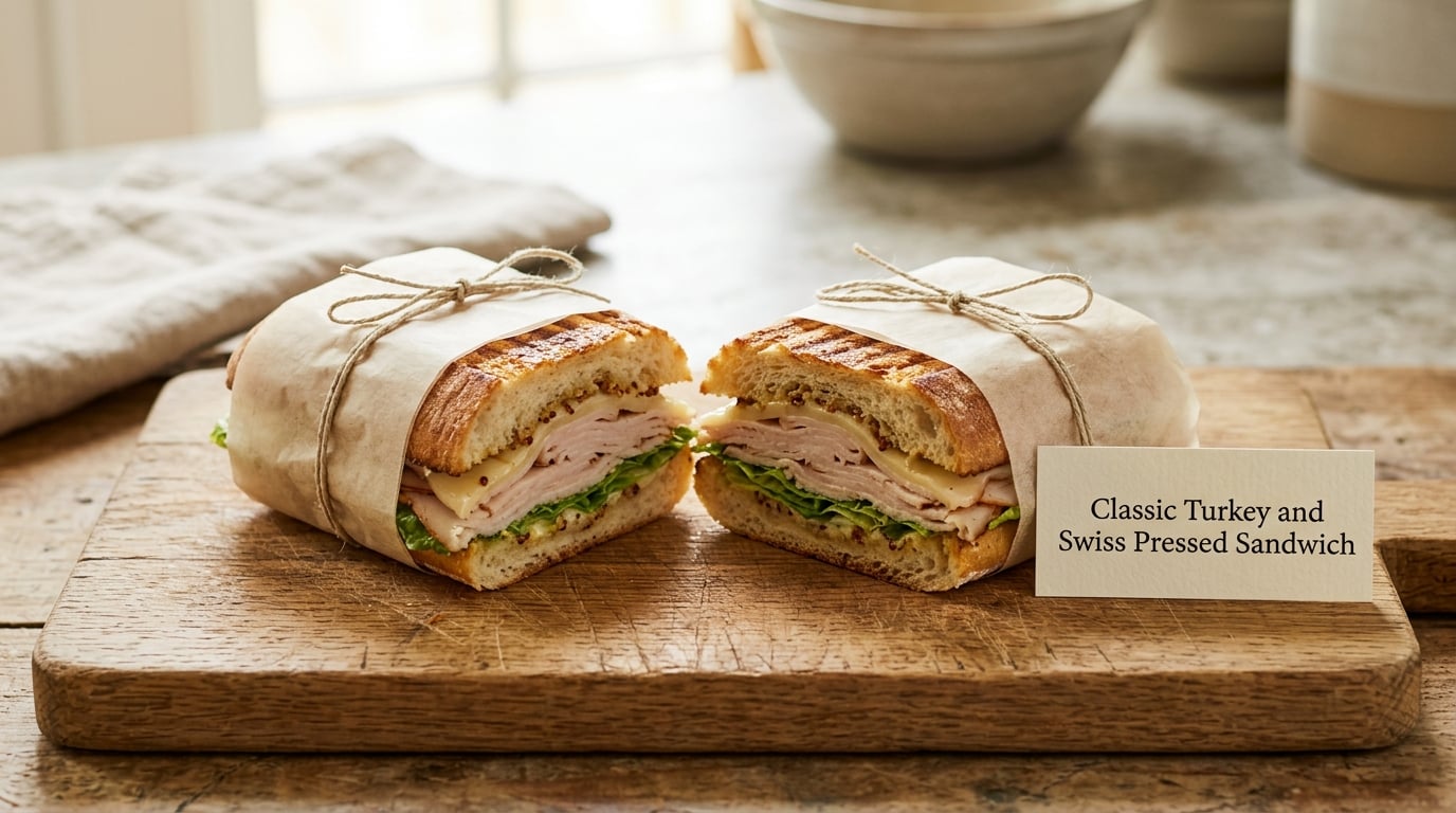 Classic Turkey and Swiss Pressed Sandwich