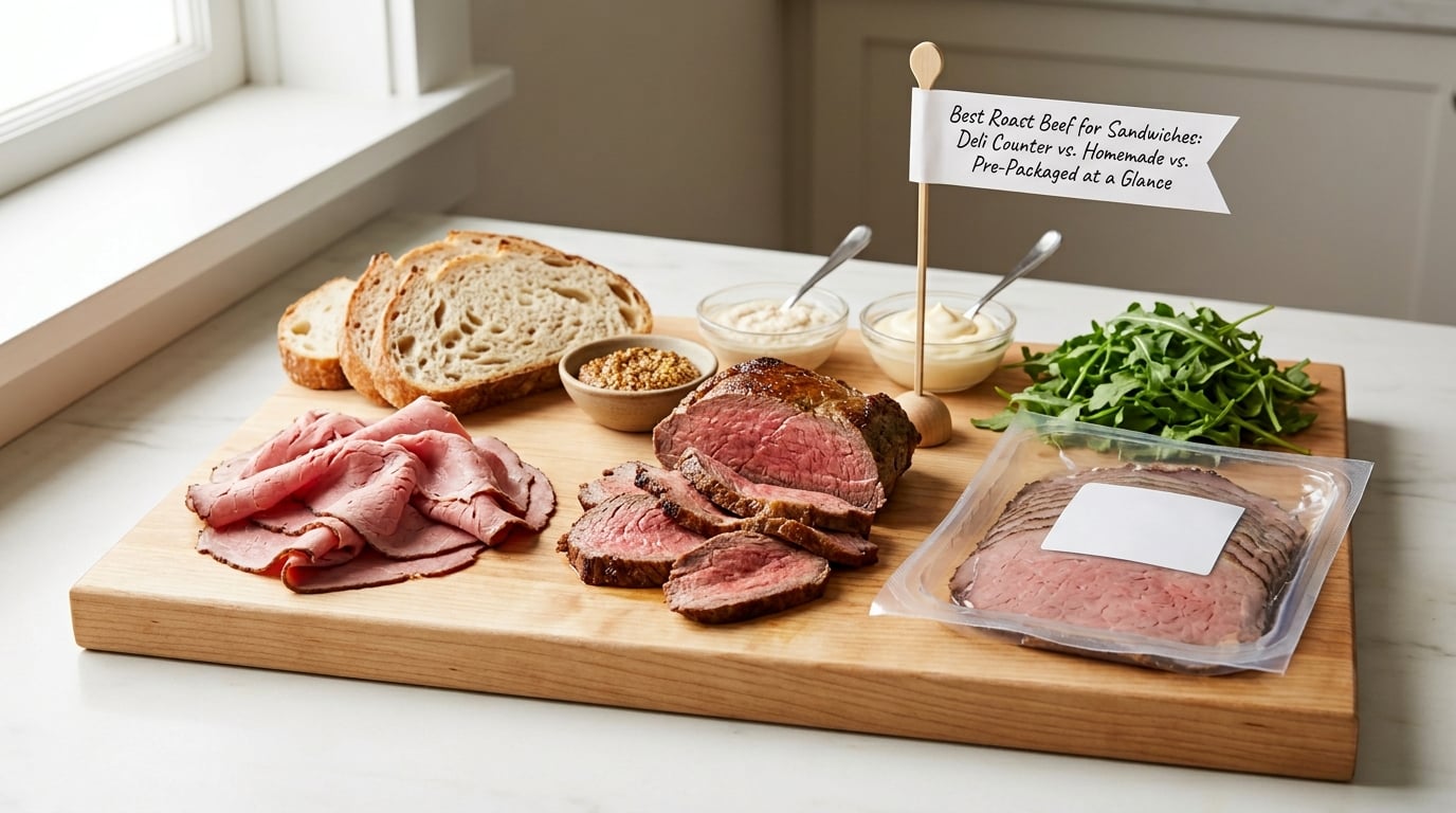 Best Roast Beef for Sandwiches: Deli Counter vs. Homemade vs. Pre-Packaged at a Glance