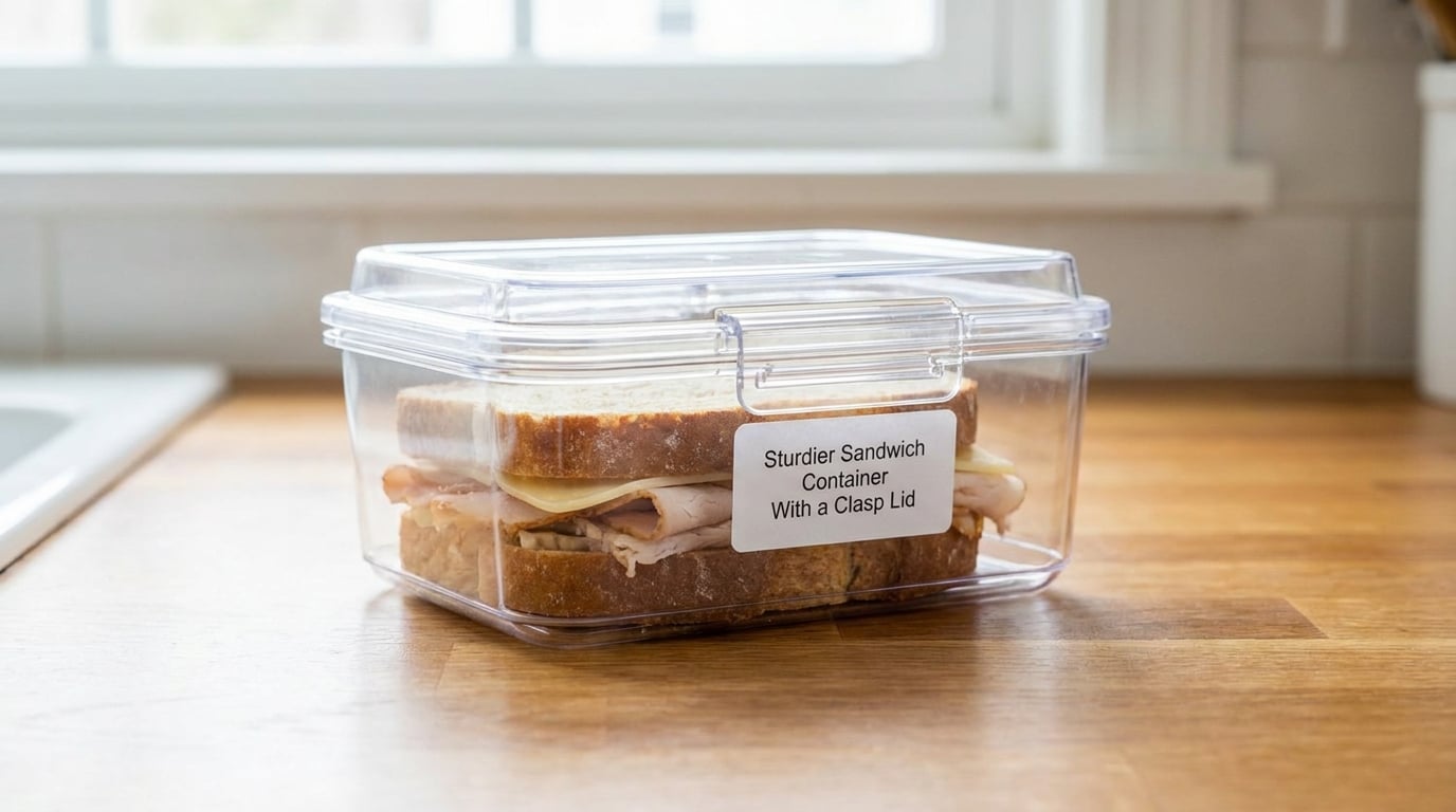 Sturdier Sandwich Container With a Clasp Lid
