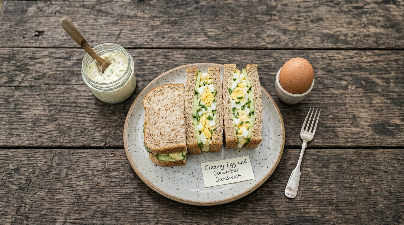 Creamy Egg and Cucumber Sandwich