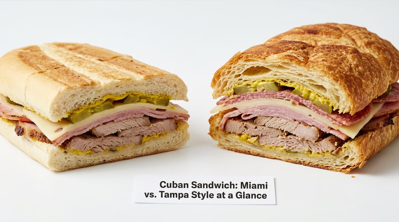 Cuban Sandwich: Miami vs. Tampa Style at a Glance