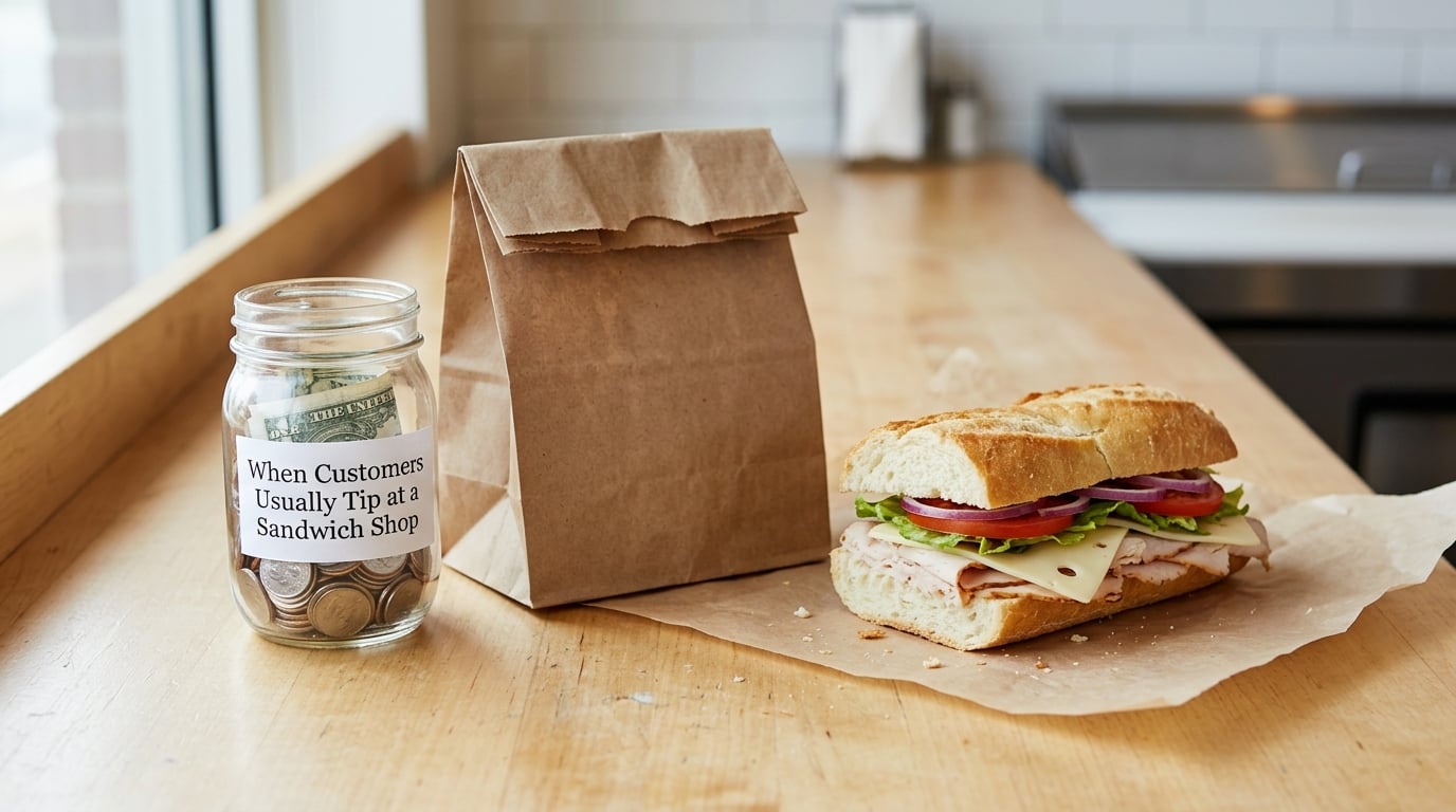 When Customers Usually Tip at a Sandwich Shop