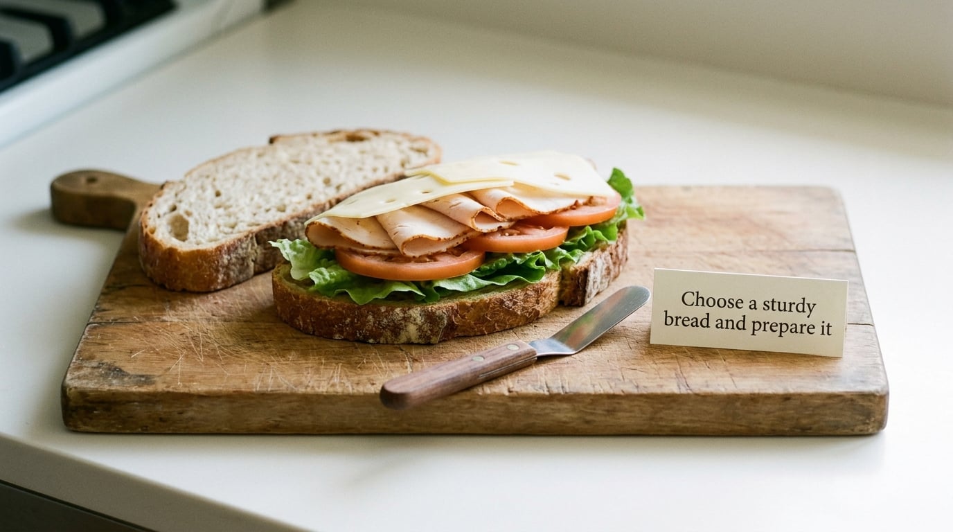 Choose a sturdy bread and prepare it