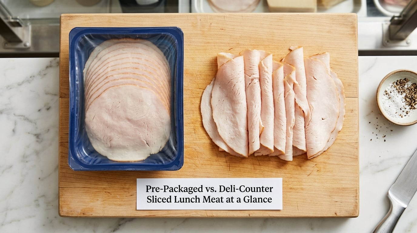 Pre-Packaged vs. Deli-Counter Sliced Lunch Meat at a Glance
