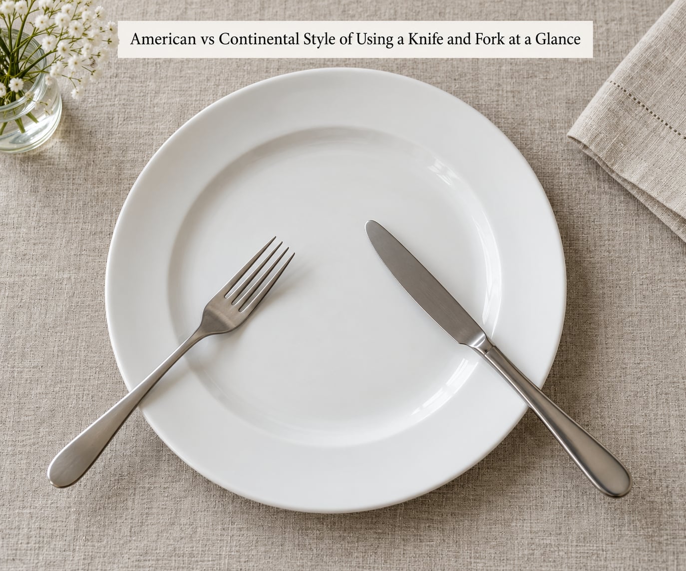 American vs Continental Style of Using a Knife and Fork at a Glance