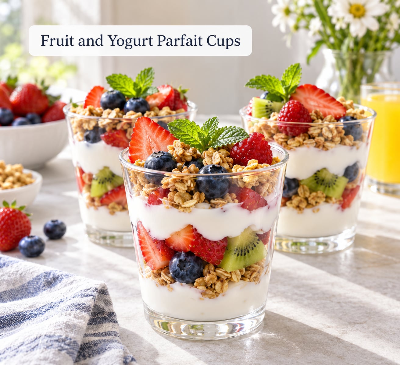 Fruit and Yogurt Parfait Cups