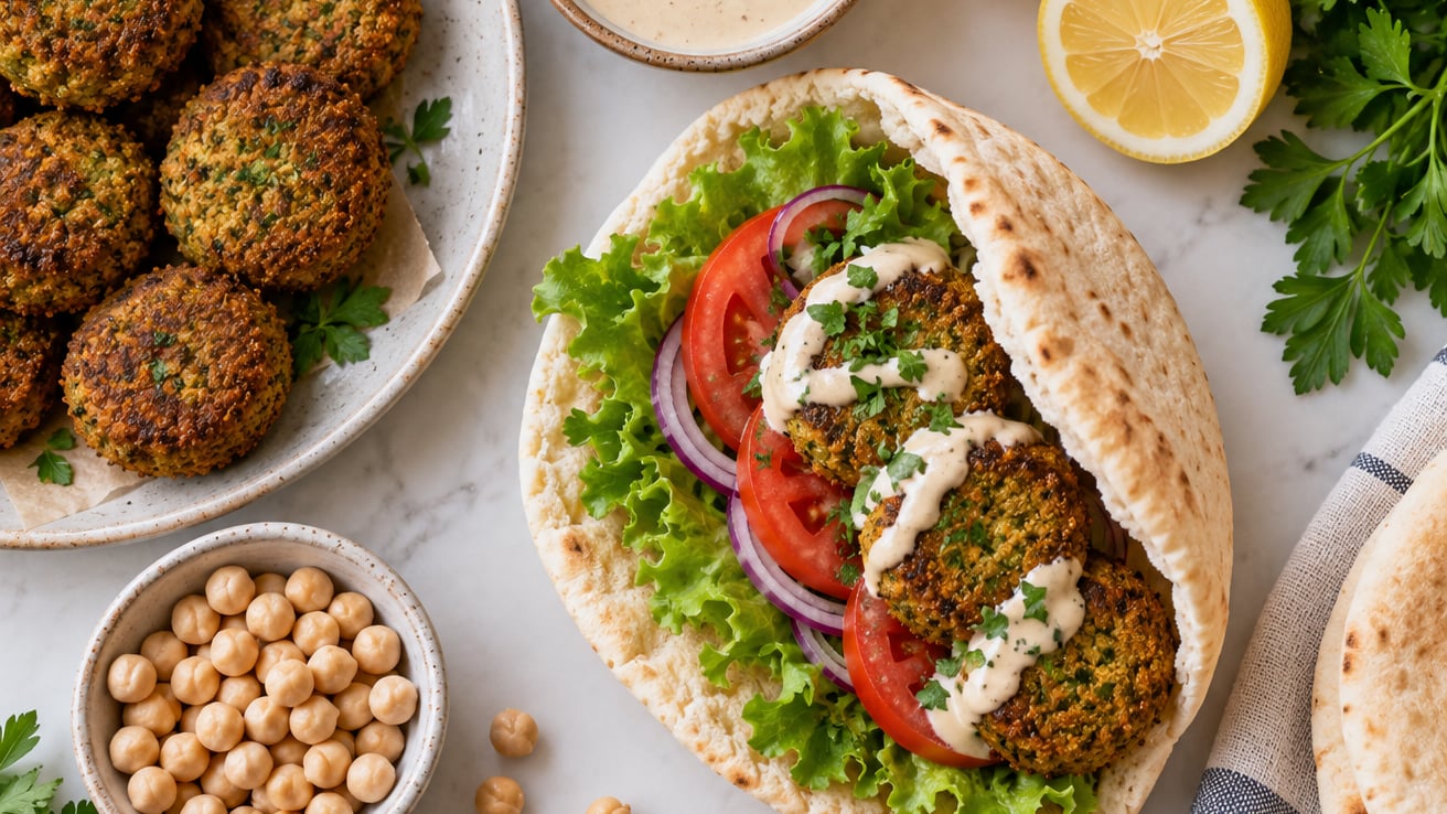 how to make falafel pita sandwiches
