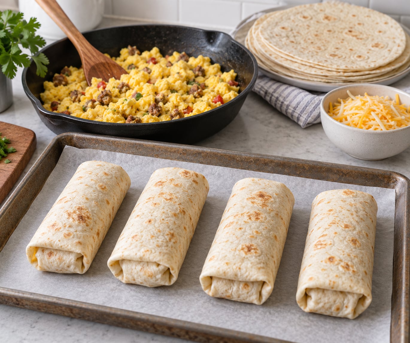 how to make breakfast burritos to freeze