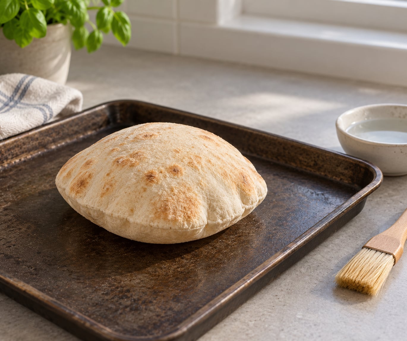 how to make pita bread puff up