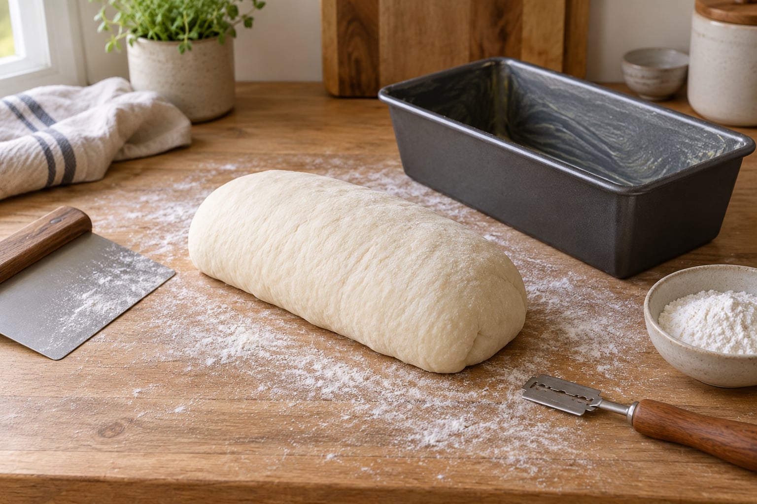 how to shape a sandwich loaf for a tall even rise