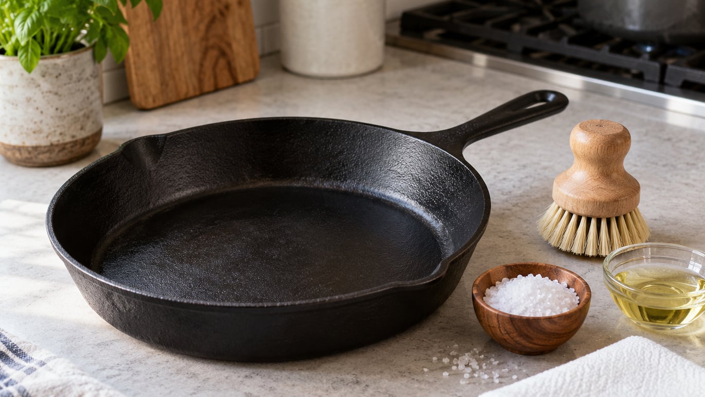 how to clean a cast iron skillet