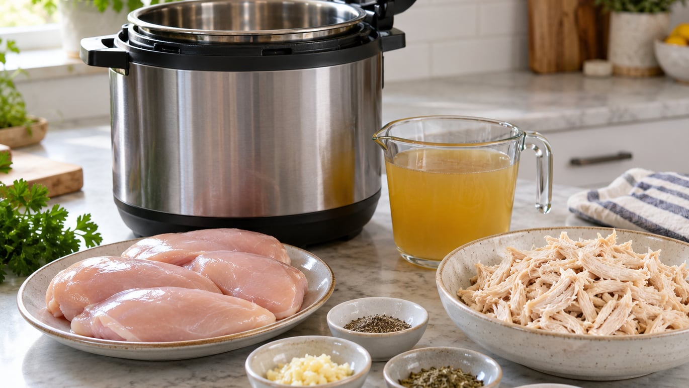 how to make shredded chicken in a pressure cooker