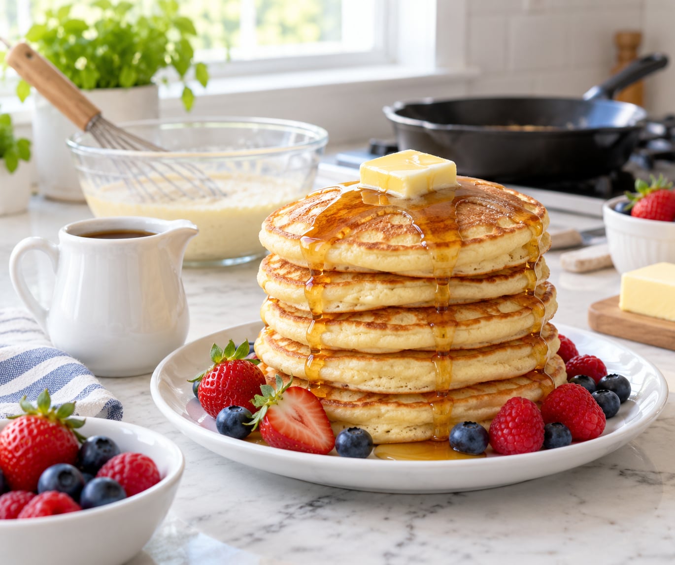 how to make fluffy pancakes from scratch