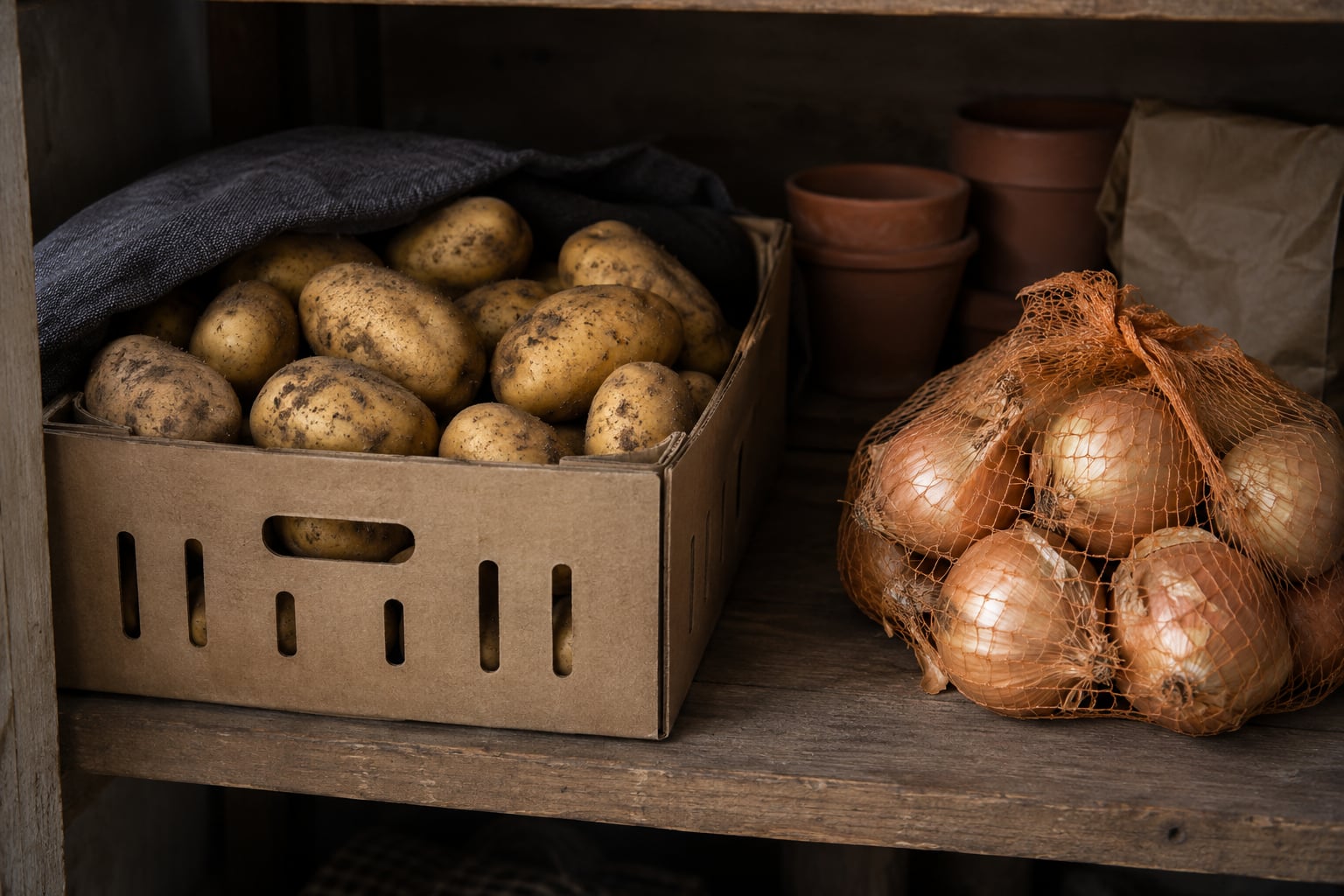how to store onions and potatoes