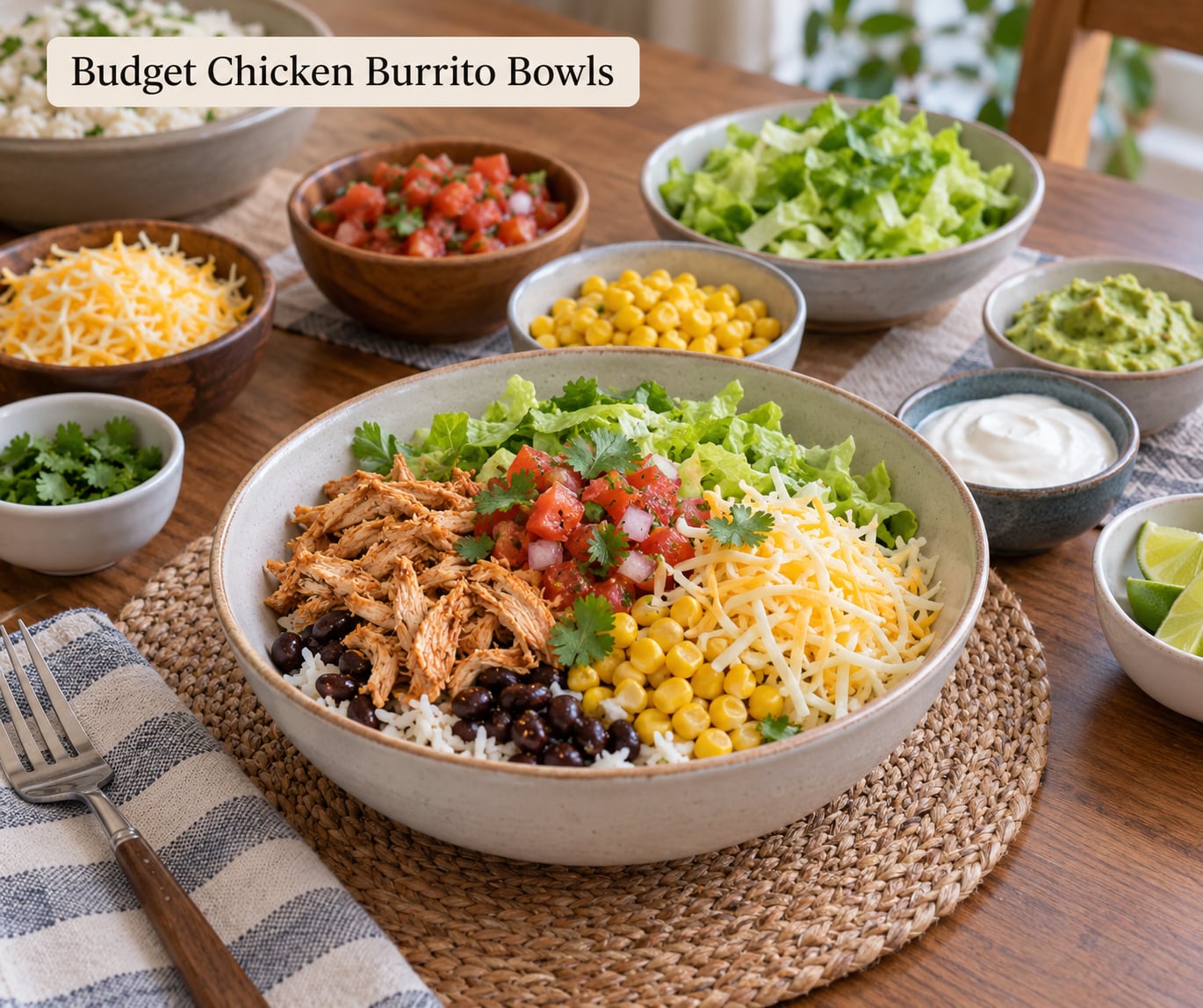Budget Chicken Burrito Bowls