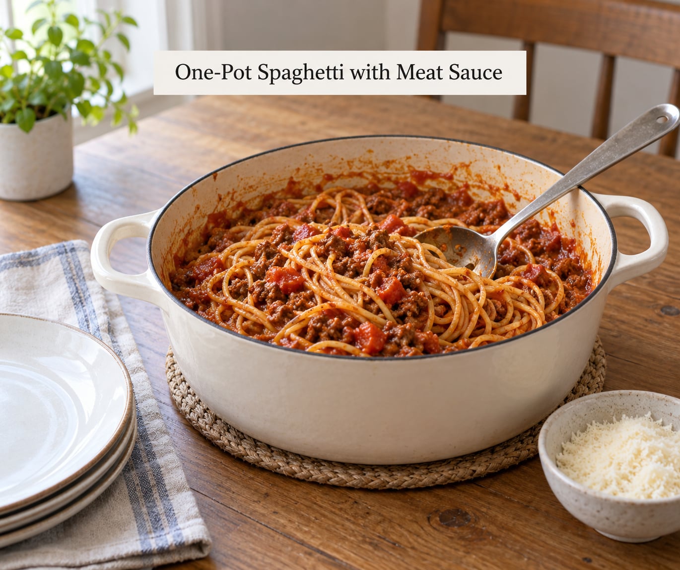 One-Pot Spaghetti with Meat Sauce