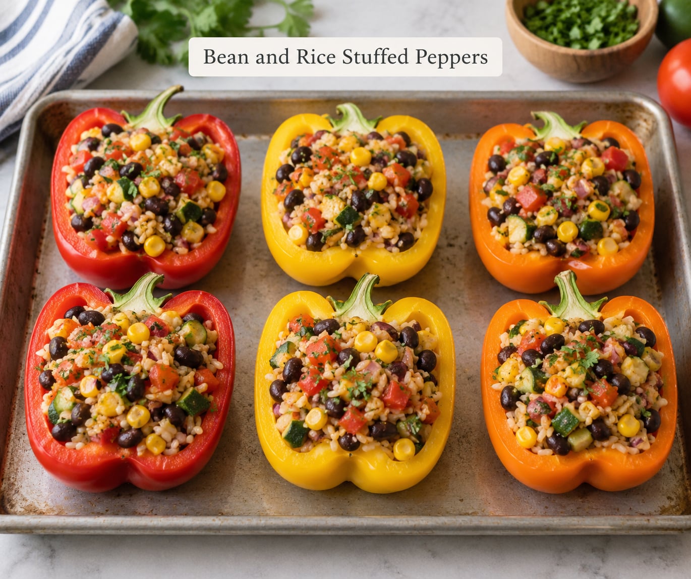 Bean and Rice Stuffed Peppers