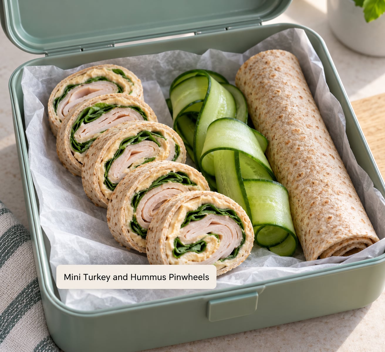 Mini Turkey and Hummus Pinwheels