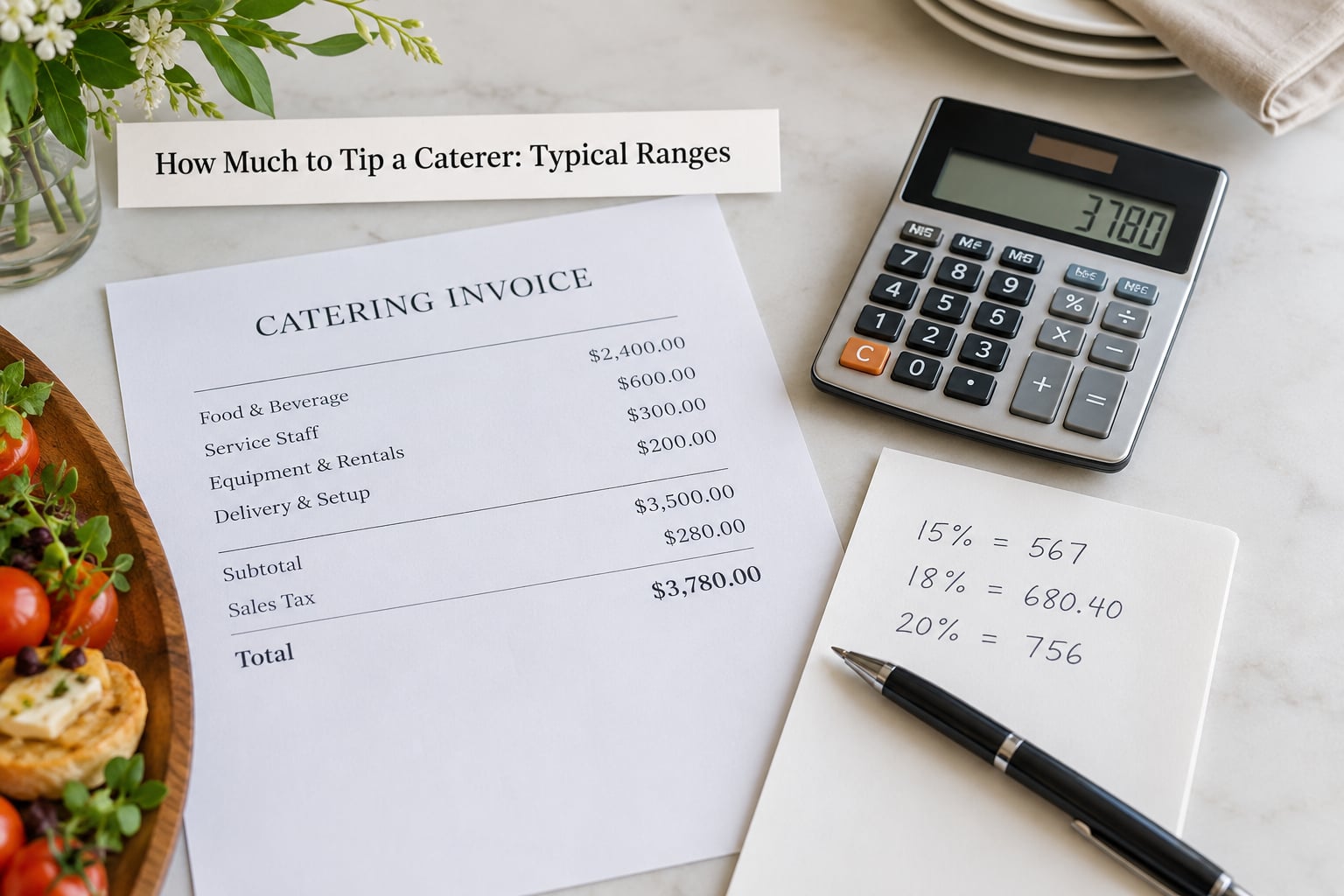 How Much to Tip a Caterer: Typical Ranges