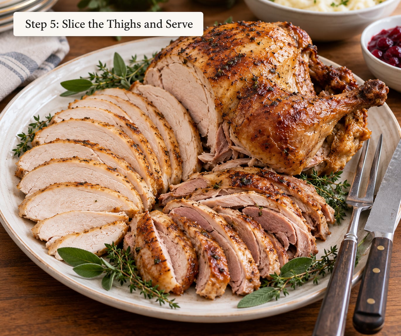 Step 5: Slice the Thighs and Serve