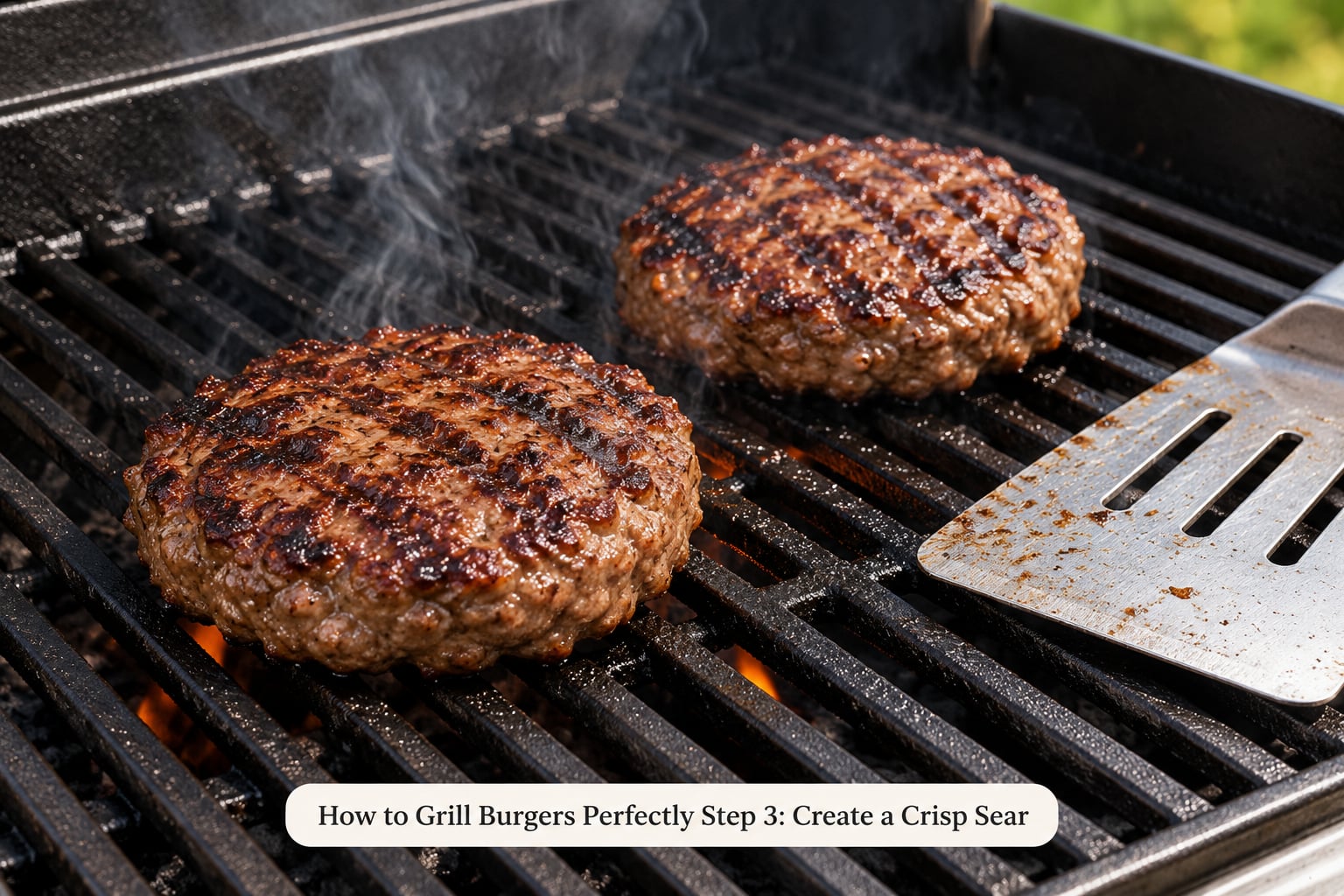 How to Grill Burgers Perfectly Step 3: Create a Crisp Sear