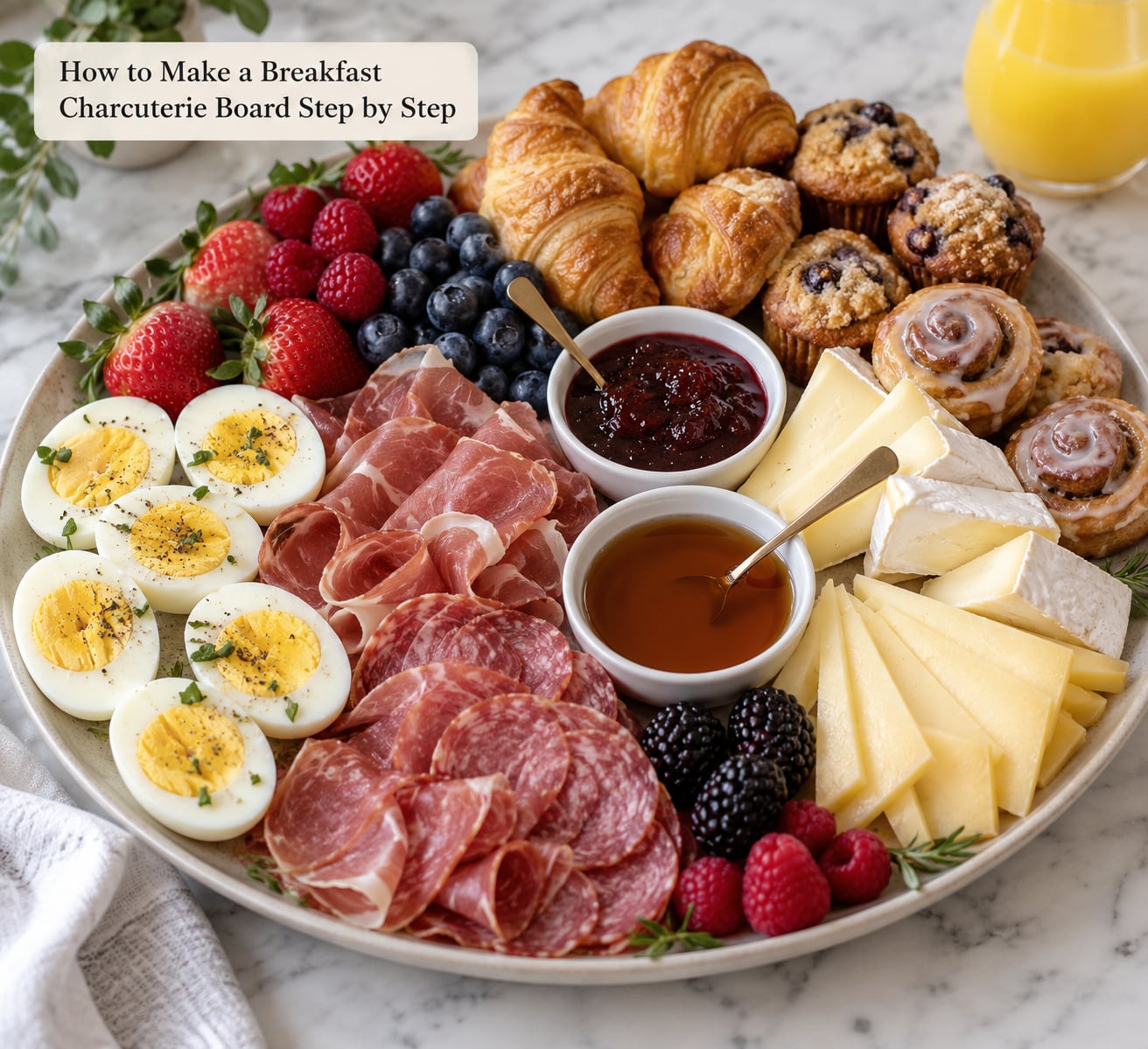 How to Make a Breakfast Charcuterie Board Step by Step