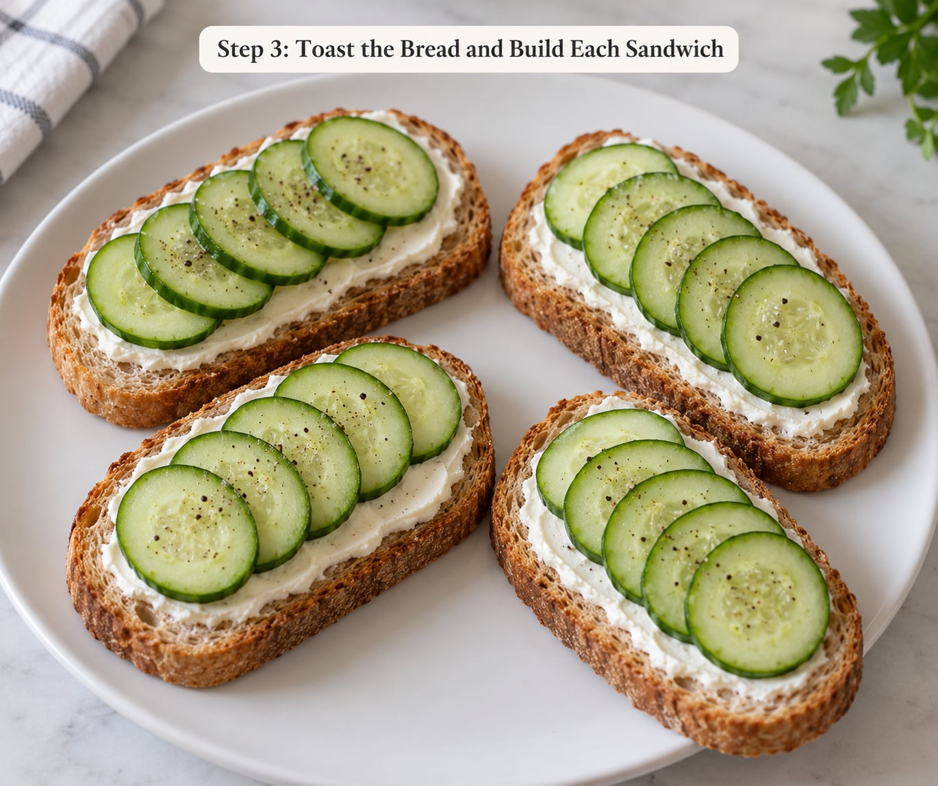 Step 3: Toast the Bread and Build Each Sandwich