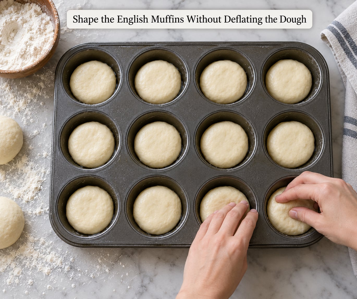 Shape the English Muffins Without Deflating the Dough