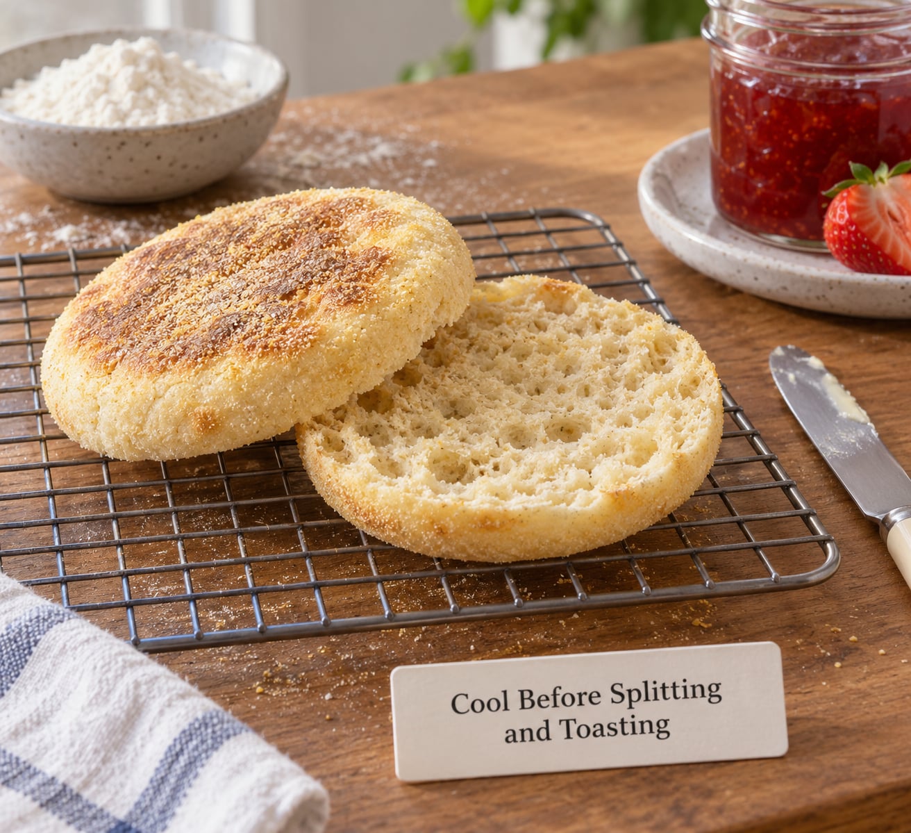 Cool Before Splitting and Toasting