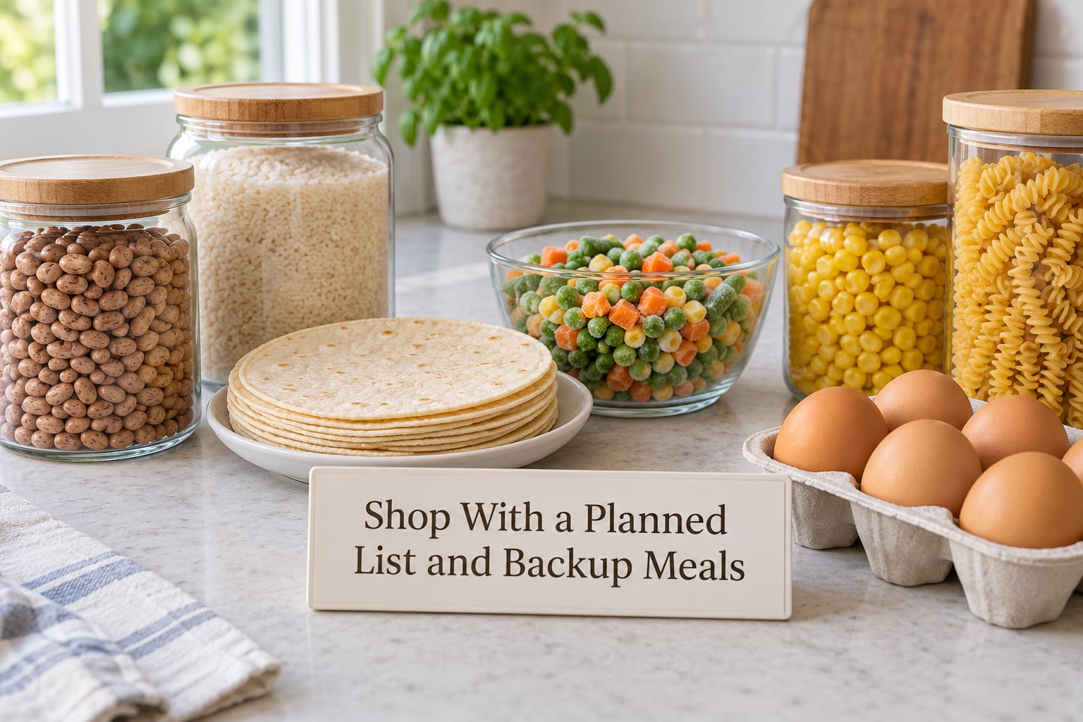 Shop With a Planned List and Backup Meals