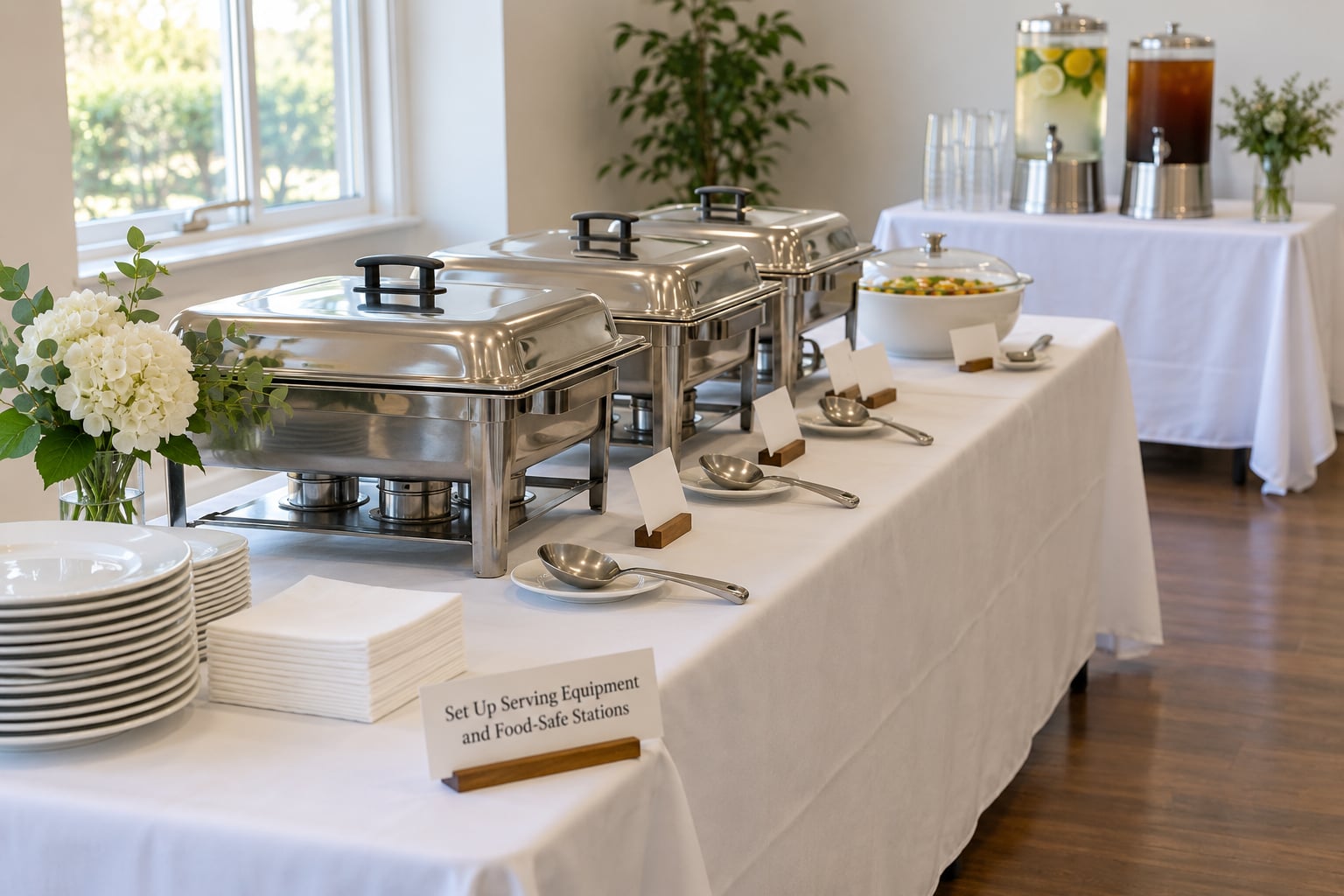 Set Up Serving Equipment and Food-Safe Stations