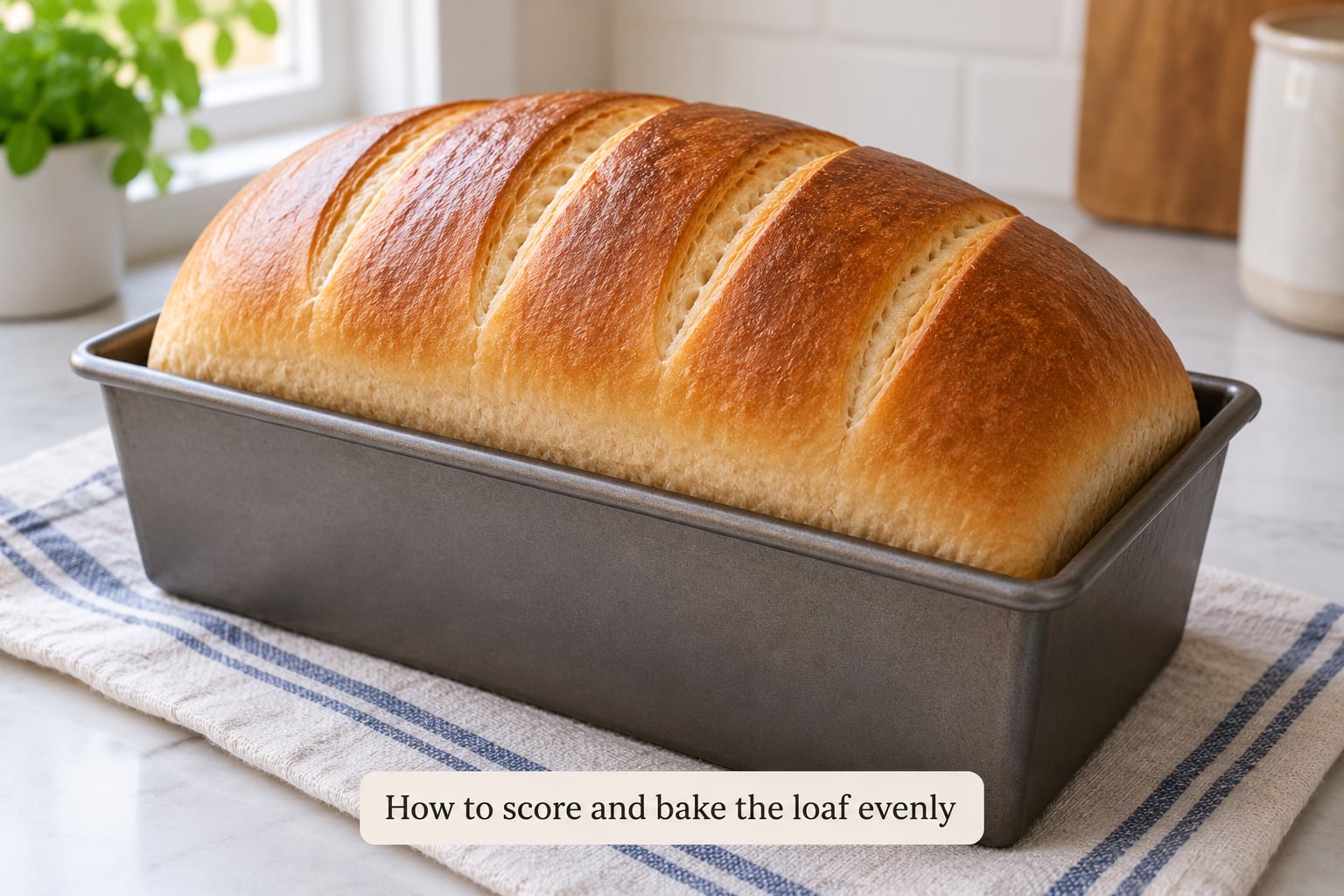 How to score and bake the loaf evenly