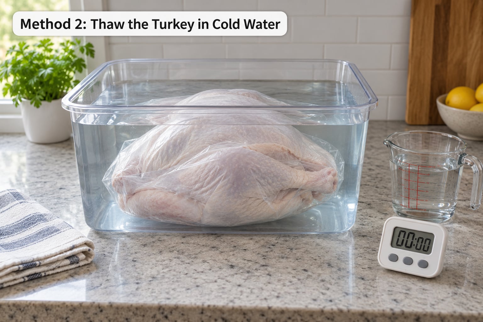 Method 2: Thaw the Turkey in Cold Water