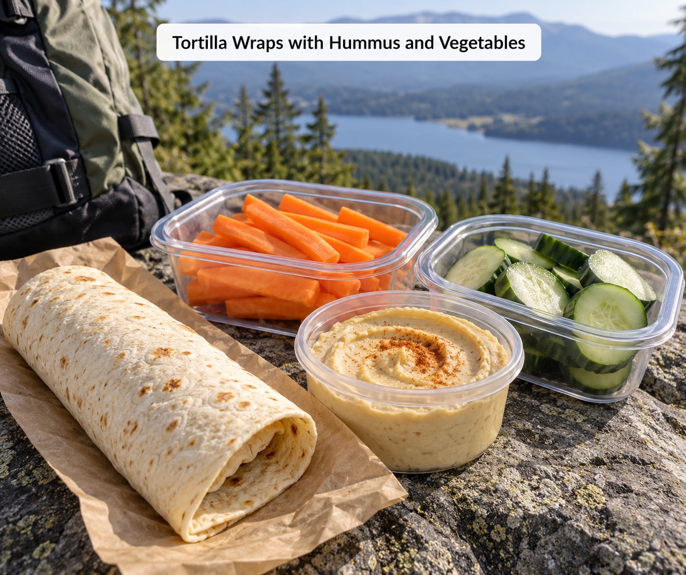 Tortilla Wraps with Hummus and Vegetables