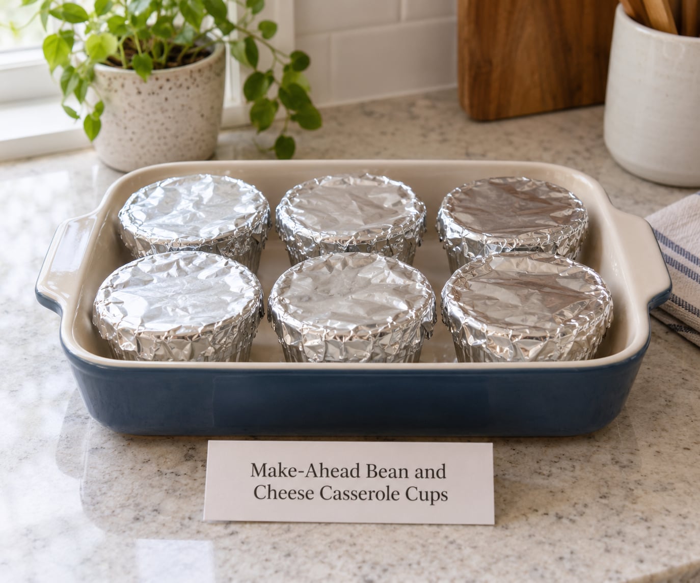 Make-Ahead Bean and Cheese Casserole Cups