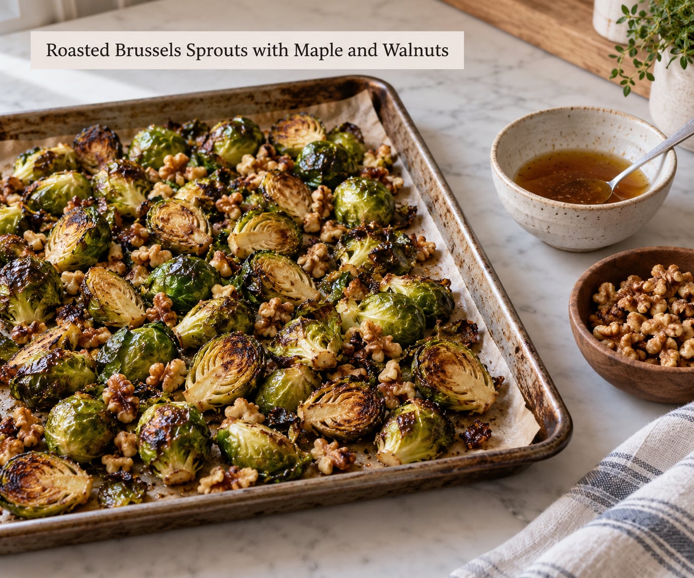 Roasted Brussels Sprouts with Maple and Walnuts
